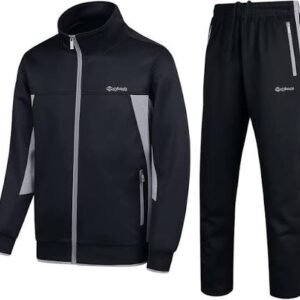 OutfitMart Athletic Zipper Tracksuit Set for Men
